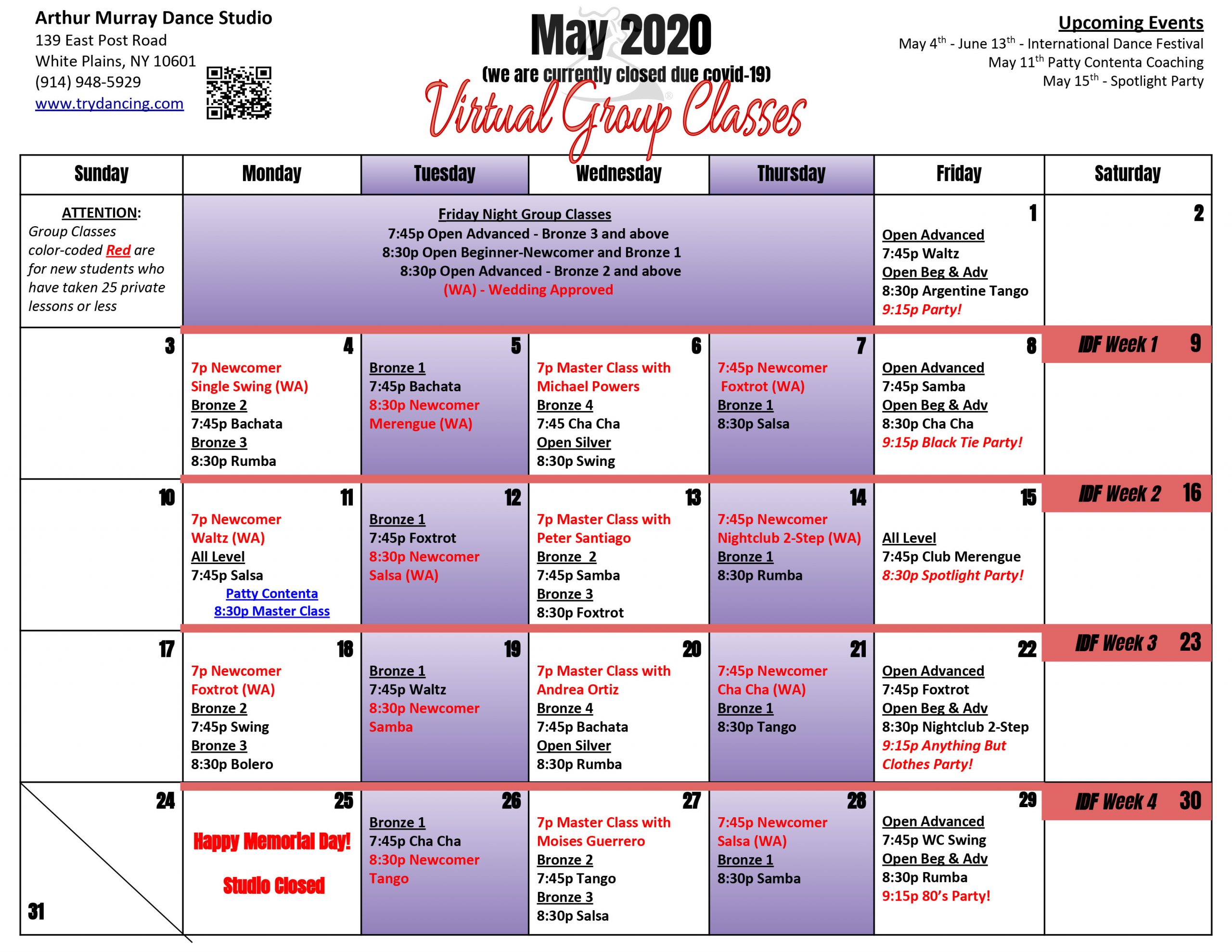 Event Calendar Arthur Murray Dance Studio in White Plains, NY